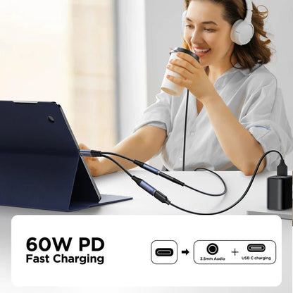 Joyroom 2 - in - 1 Audio Adapter USB - C to 3.5mm + USB - C - Saif Al Najmi KwOTG / ConnectorsJOYROOMSaif Al Najmi KwSY-C02132466Joyroom 2 - in - 1 Audio Adapter USB - C to 3.5mm + USB - C - Saif Al Najmi Kw