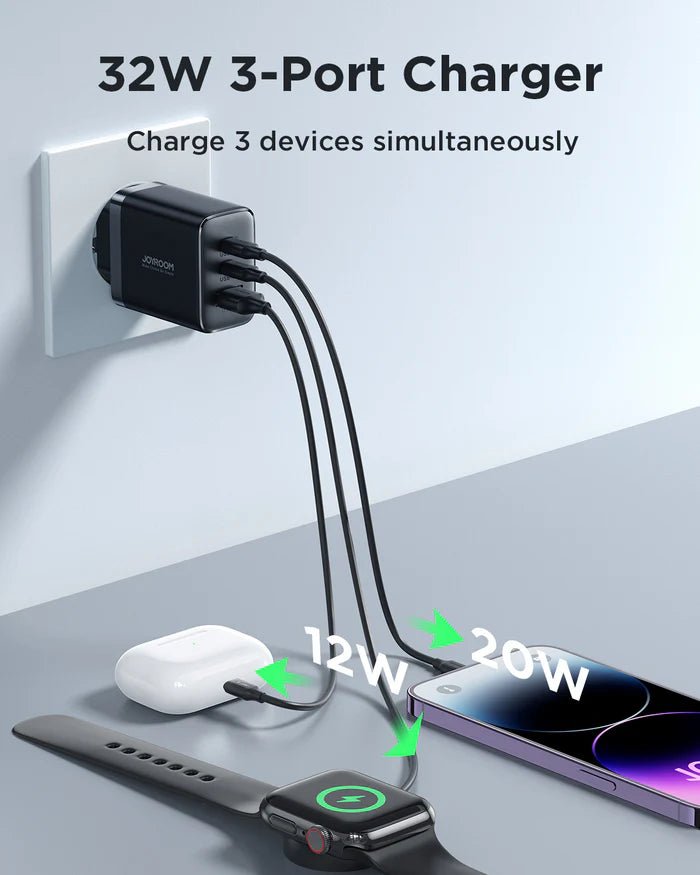 Joyroom 32W Mini Fast Charger – 2PD + QC Dual Ports (JR - TCF10) - Saif Al Najmi KwChargersJOYROOMSaif Al Najmi KwJR-TCF10UK132460JR - TCF10 Mini Fast Charger - 32W, Dual PD & QC Ports for Quick Charging