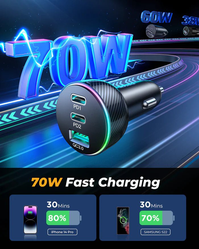 Joyroom 70W Car Charger – 2PD + 1USB, Triple Port, Black (JR - CL26) - Saif Al Najmi KwCar ChargersJOYROOMSaif Al Najmi KwJR-CL26131533Joyroom 70W Car Charger 2PD+1USB Car Charger - Black JR - CL26 - Saif Al Najmi Kw