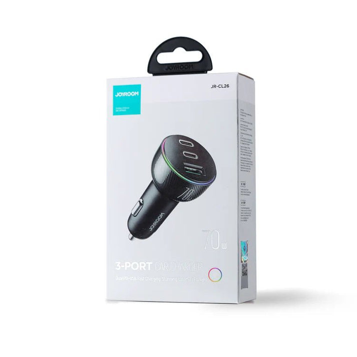 Joyroom 70W Car Charger – 2PD + 1USB, Triple Port, Black (JR - CL26) - Saif Al Najmi KwCar ChargersJOYROOMSaif Al Najmi KwJR-CL26131533Joyroom 70W Car Charger 2PD+1USB Car Charger - Black JR - CL26 - Saif Al Najmi Kw