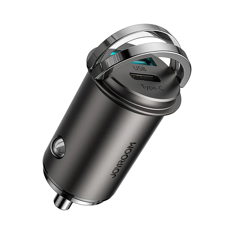 Joyroom C - A35 45W Mini Dual - Port Car Charger with Ring Pull – Grey - Saif Al Najmi KwCar ChargersJOYROOMSaif Al Najmi KwC-A35130560JOYROOM 45W Mini 2 - port ring - pull fast car charger C - A35 - GREY - Saif Al Najmi Kw