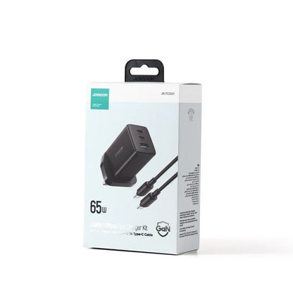 Joyroom GaN Ultra 65W 2C1A Fast Charger + 100W C - to - C Cable 1.2m – TCG01 - Saif Al Najmi KwChargersJOYROOMSaif Al Najmi KwJR-TCG01131335GaN Ultra 65W 2C1A Fast Charger+100W C to C Cable 1.2m - TCG01 - Saif Al Najmi Kw
