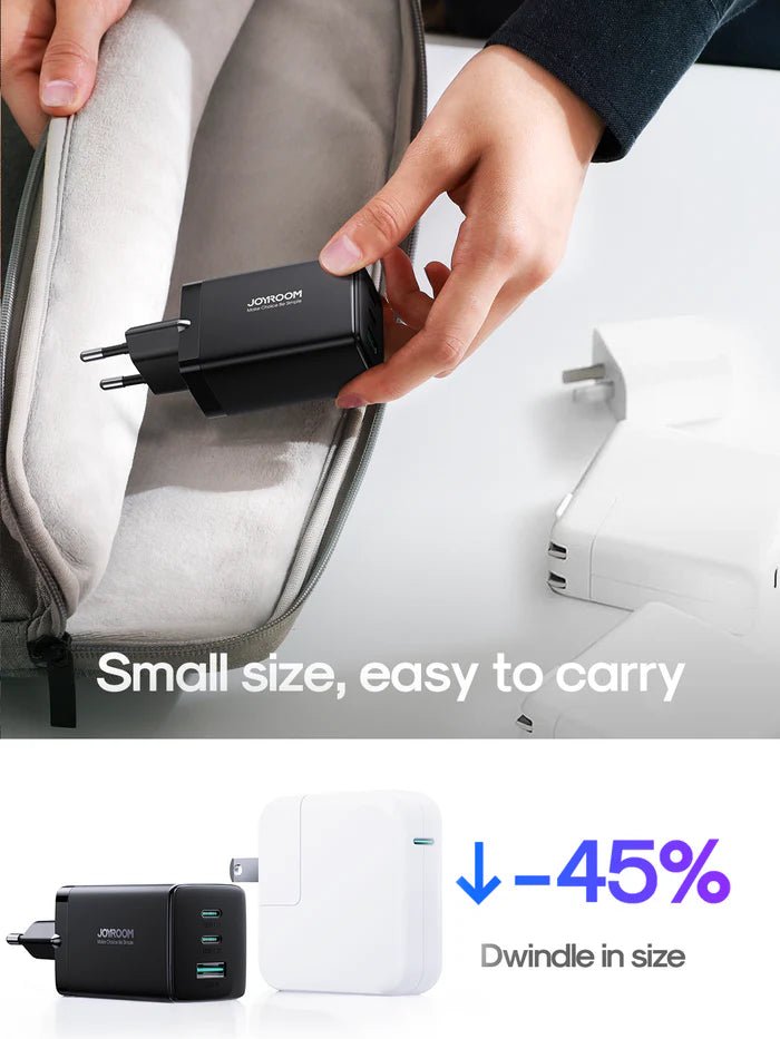 Joyroom GaN Ultra 65W 2C1A Fast Charger + 100W Type - C to Type - C Cable 1.2m – TCG01 - Saif Al Najmi KwChargersJOYROOMSaif Al Najmi KwJR-TCG01131335GaN Ultra 65W 2C1A Fast Charger+100W C to C Cable 1.2m - TCG01 - Saif Al Najmi Kw