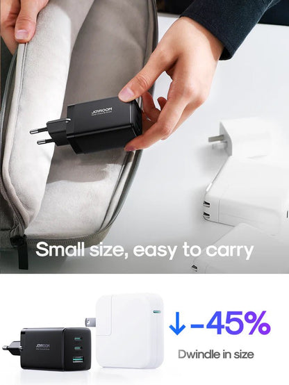 Joyroom GaN Ultra 65W 2C1A Fast Charger + 100W Type - C to Type - C Cable 1.2m – TCG01 - Saif Al Najmi KwChargersJOYROOMSaif Al Najmi KwJR-TCG01131335GaN Ultra 65W 2C1A Fast Charger+100W C to C Cable 1.2m - TCG01 - Saif Al Najmi Kw