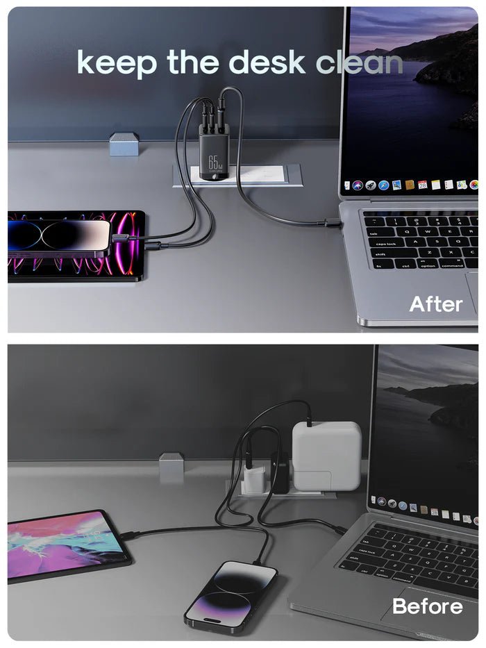 Joyroom GaN Ultra 65W 2C1A Fast Charger + 100W Type - C to Type - C Cable 1.2m – TCG01 - Saif Al Najmi KwChargersJOYROOMSaif Al Najmi KwJR-TCG01131335GaN Ultra 65W 2C1A Fast Charger+100W C to C Cable 1.2m - TCG01 - Saif Al Najmi Kw