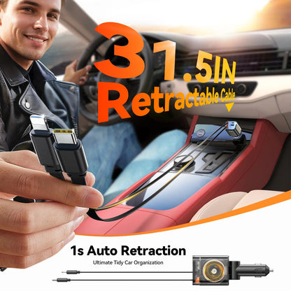 Joyroom JR - CCL05 30W 4 - in - 1 Retractable Cable Car Charger – Black - Saif Al Najmi KwCar ChargersJOYROOMSaif Al Najmi KwJoyroom JR - CCL05 30W 4 - in - 1 Retractable Cable Car Charger – Black