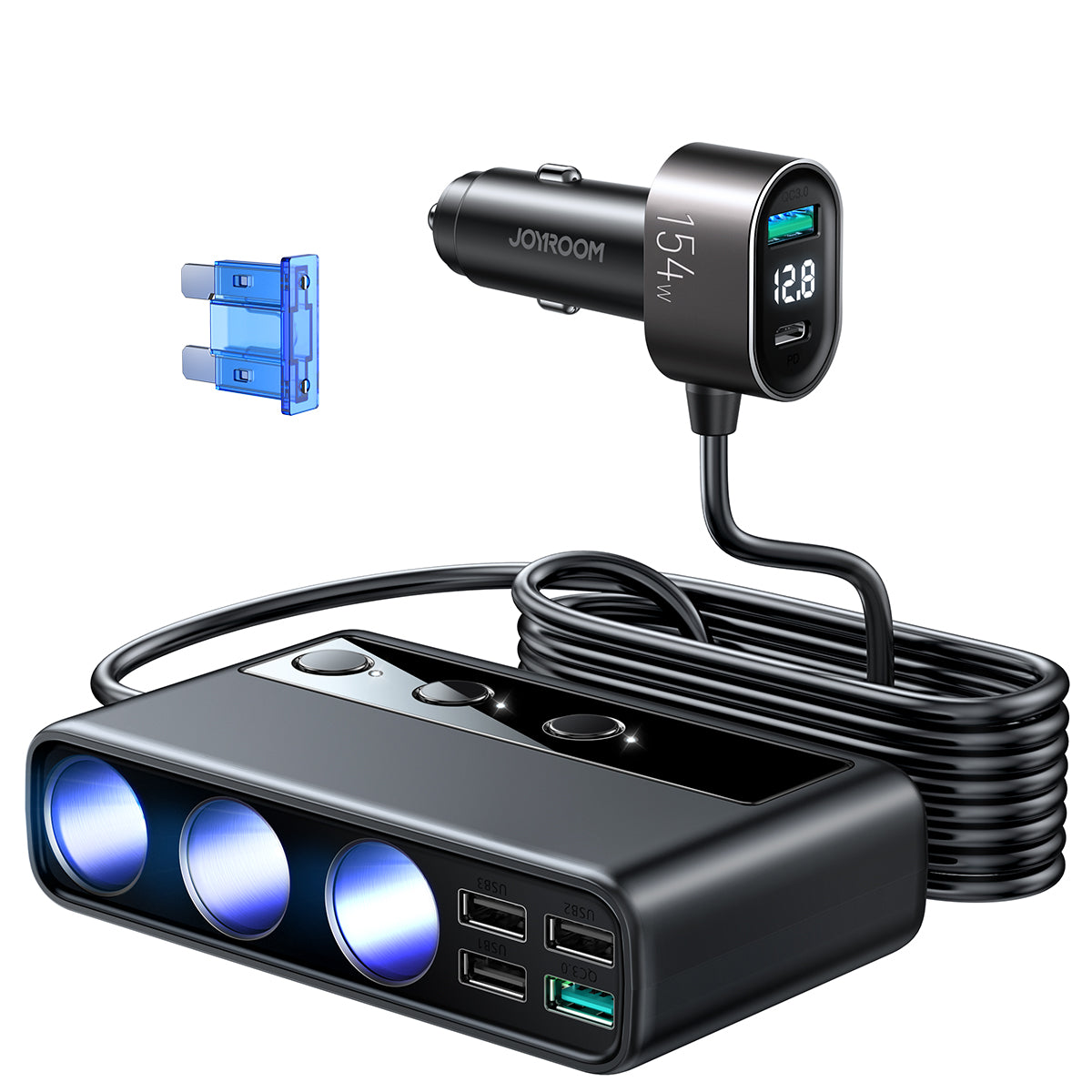 Multi Port Joyroom JR-CL06 Car Cigarette Lighter Adapter