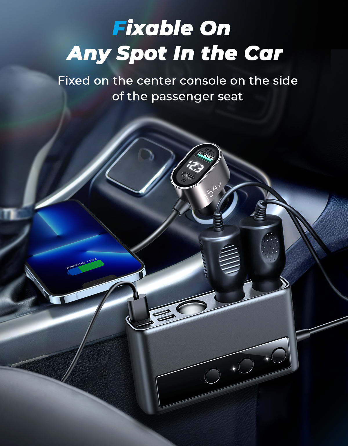 Multi Port Joyroom JR-CL06 Car Cigarette Lighter Adapter