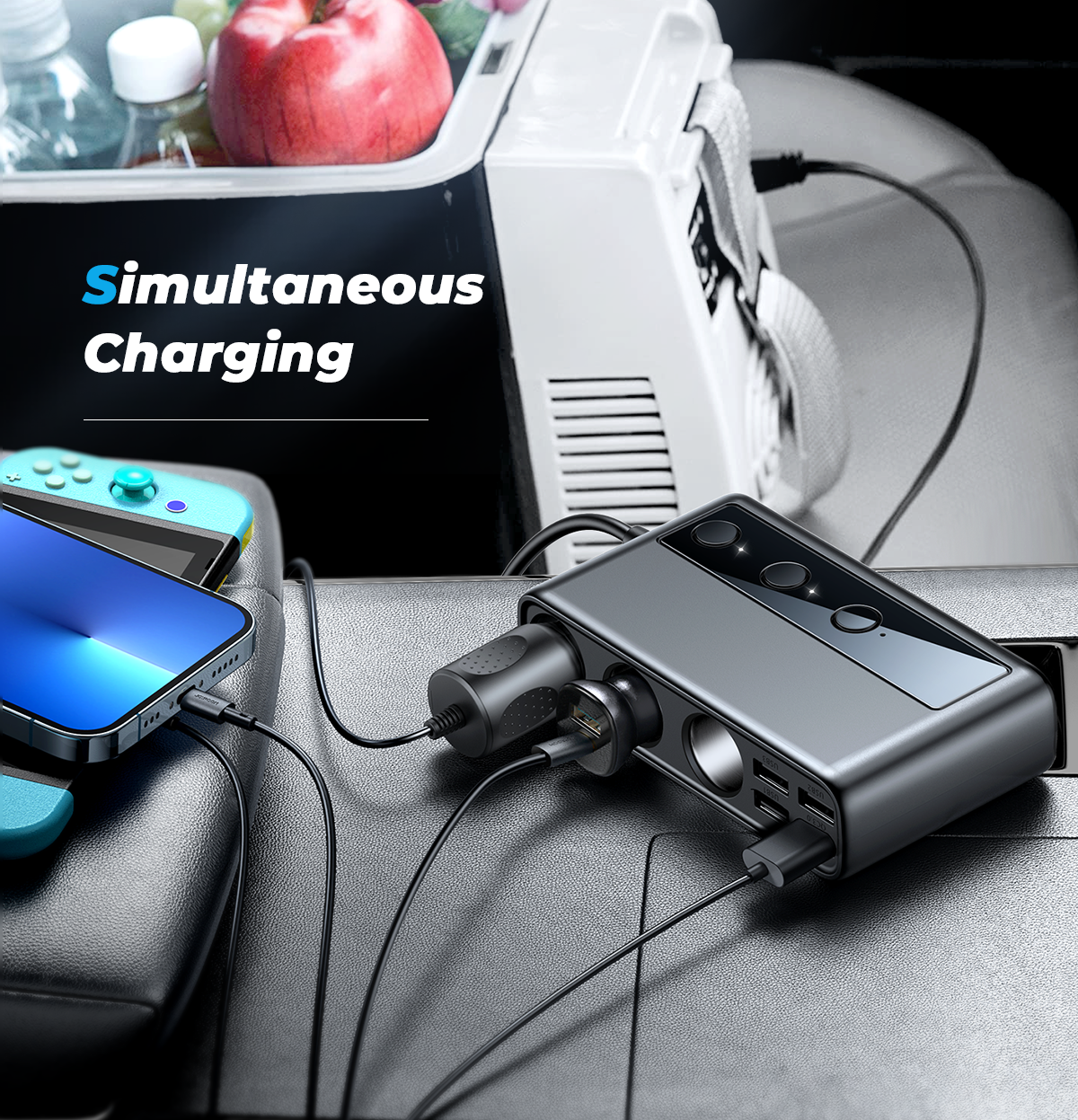 Multi Port Joyroom JR-CL06 Car Cigarette Lighter Adapter