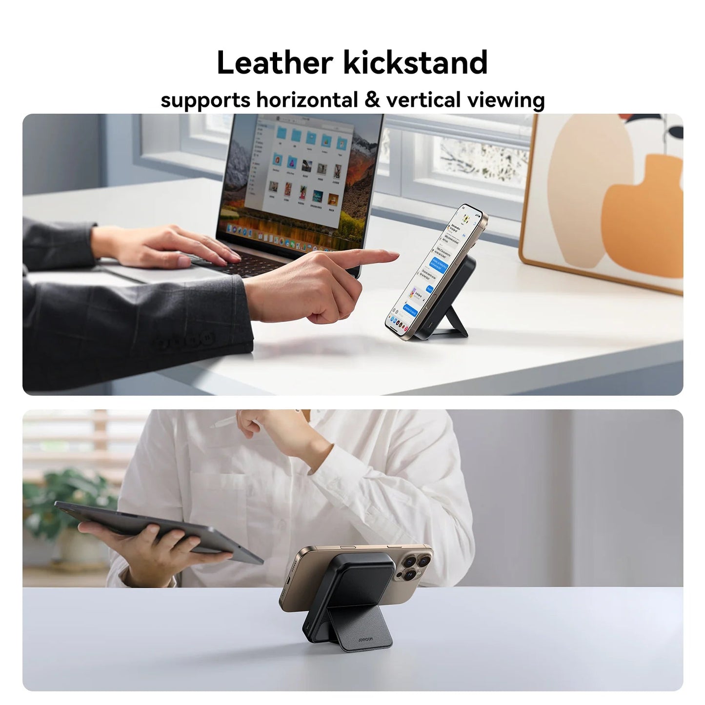 Joyroom JR - PBM11 10000mAh QI2 Magnetic Wireless Power Bank with Holder – 22.5W Fast Charging, Black - Saif Al Najmi KwWireless Power BanksJOYROOMSaif Al Najmi KwJoyroom JR - PBM11 10000mAh QI2 Magnetic Wireless Power Bank with Holder – 22.5W Fast Charging, Black