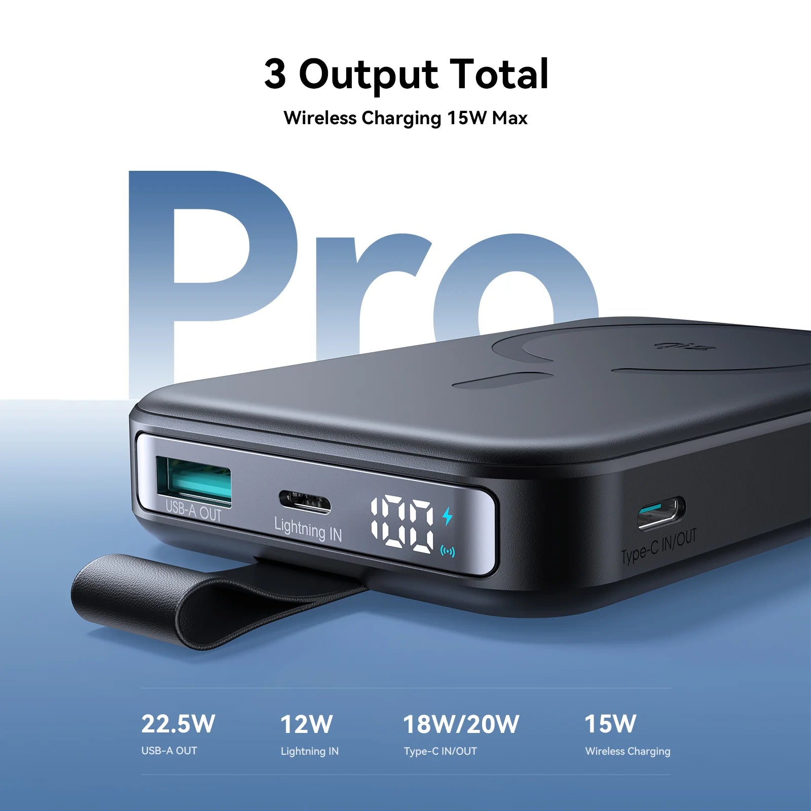 Joyroom JR - PBM11 10000mAh QI2 Magnetic Wireless Power Bank with Holder – 22.5W Fast Charging, Black - Saif Al Najmi KwWireless Power BanksJOYROOMSaif Al Najmi KwJoyroom JR - PBM11 10000mAh QI2 Magnetic Wireless Power Bank with Holder – 22.5W Fast Charging, Black