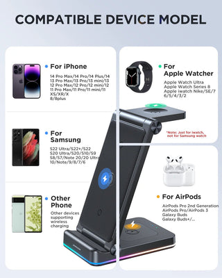 Joyroom JR - WQN01 3 - in - 1 Foldable Wireless Charging Station - Saif Al Najmi KwDocking StationJOYROOMSaif Al Najmi KwJoyroom JR - WQN01 3 - in - 1 Foldable Wireless Charging Station - Saif Al Najmi Kw