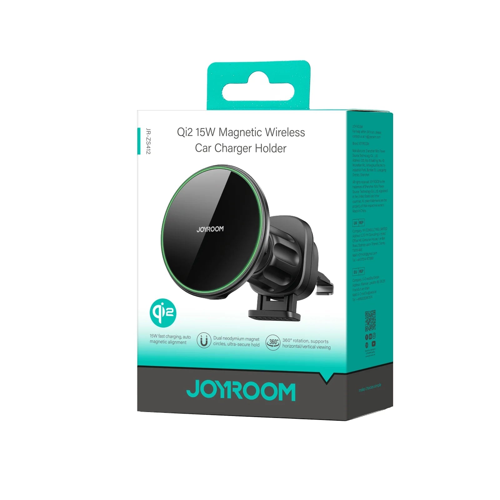 Joyroom JR - ZS412 Magnetic Wireless Car Charger Mount – Black - Saif Al Najmi KwPhone HolderJOYROOMSaif Al Najmi KwJoyroom JR - ZS412 Magnetic Wireless Car Charger Mount – Black