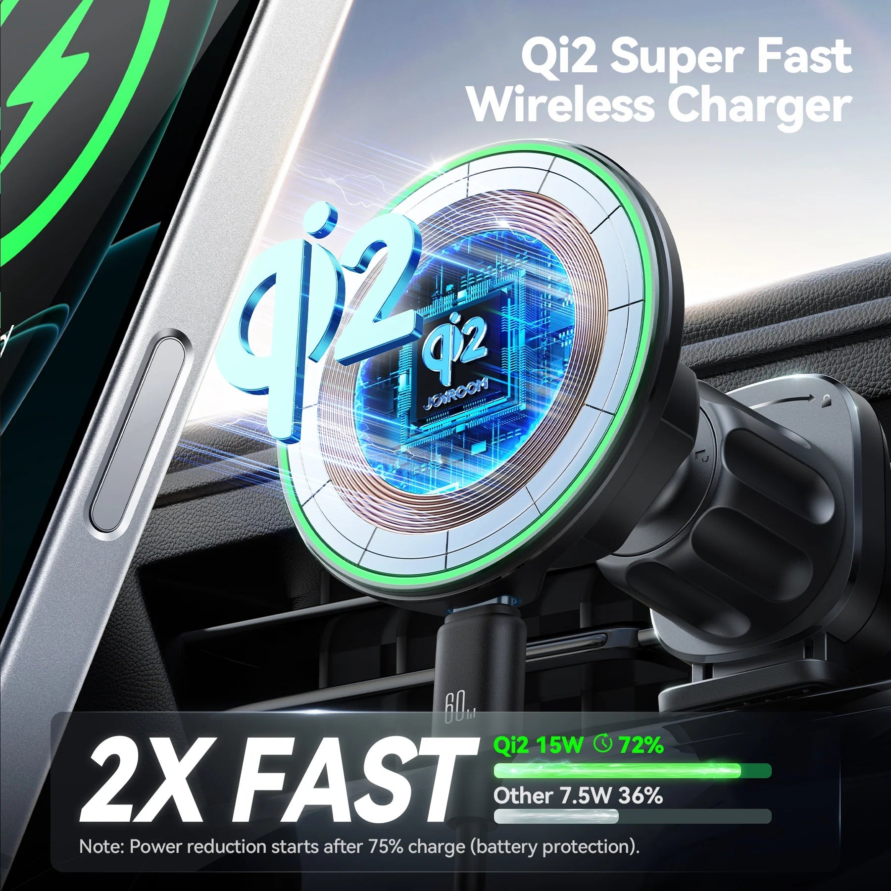 Joyroom JR - ZS412 Magnetic Wireless Car Charger Mount – Black - Saif Al Najmi KwPhone HolderJOYROOMSaif Al Najmi KwJoyroom JR - ZS412 Magnetic Wireless Car Charger Mount – Black