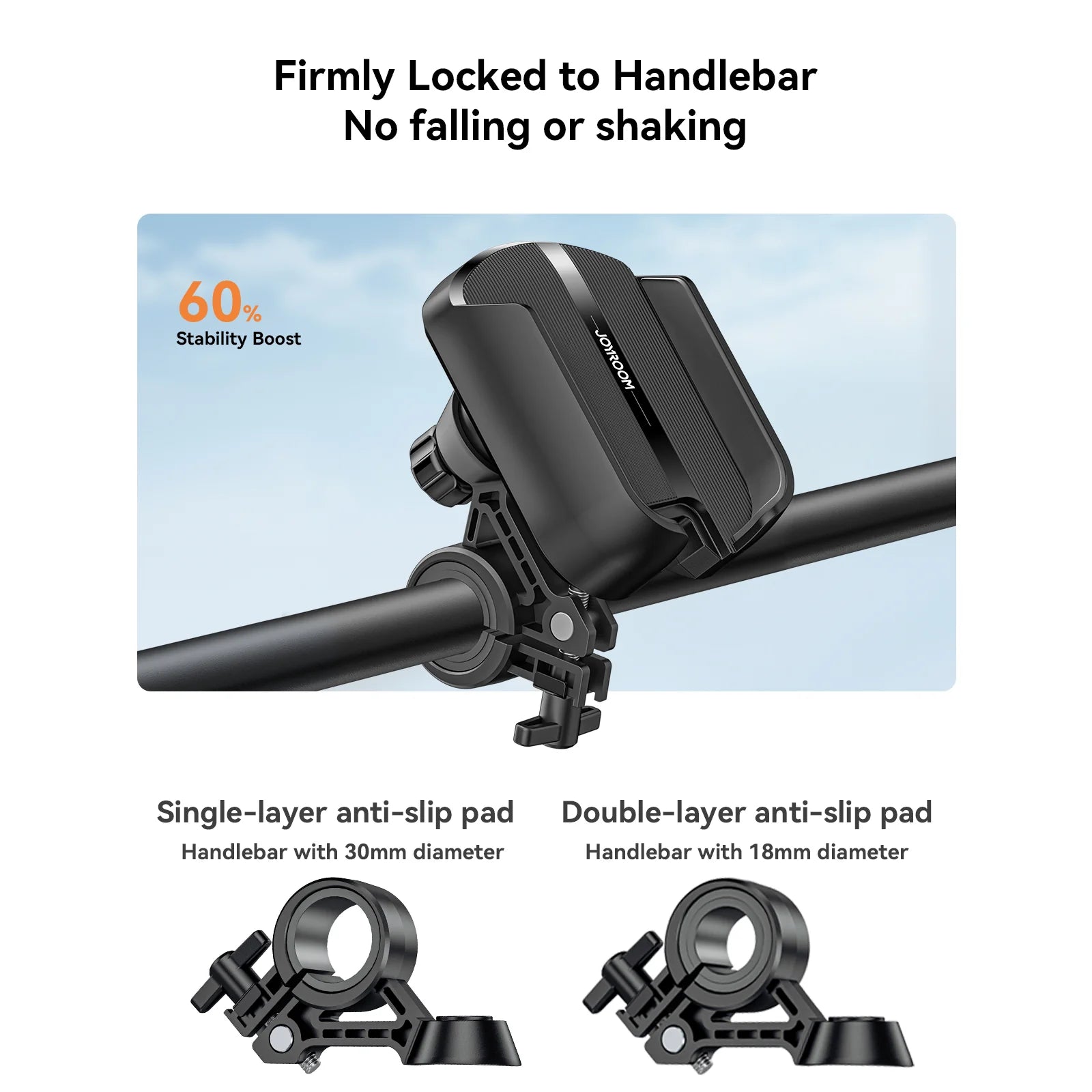 Joyroom JR - ZS431 Bike Phone Mount Holder – Universal Handlebar Clip, Black - Saif Al Najmi KwPhone HolderJOYROOMSaif Al Najmi KwJoyroom JR - ZS431 Bike Phone Mount Holder – Universal Handlebar Clip, Black