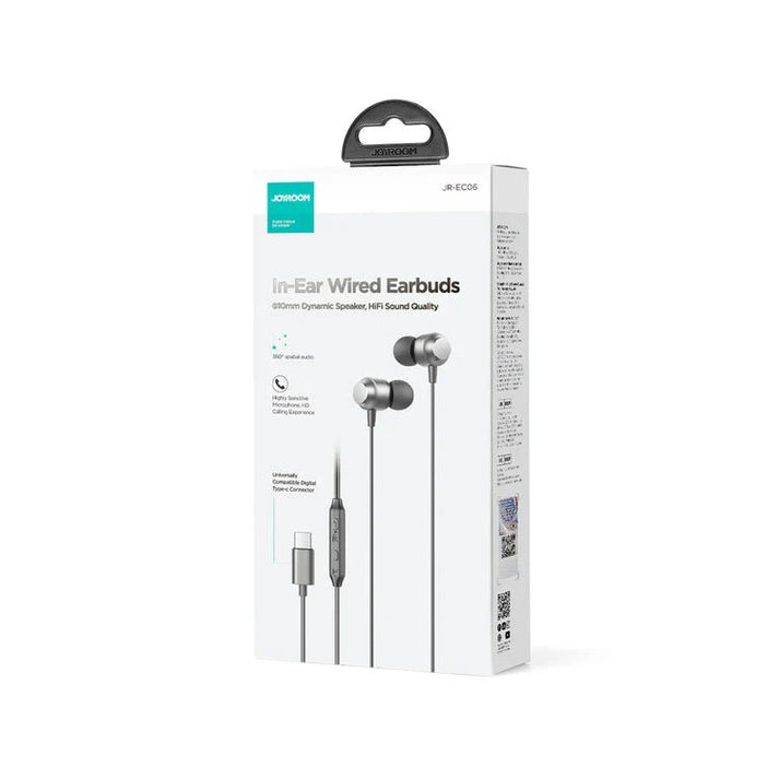 JOYROOM TYPE - C Series In - Ear Metal Wired Earbuds JR - EC06 - Saif Al Najmi KwEarphonesJOYROOMSaif Al Najmi KwEC06-WHWHITETYPE - C Series In - Ear Metal Wired Earbuds JR - EC06 - Black - Saif Al Najmi Kw