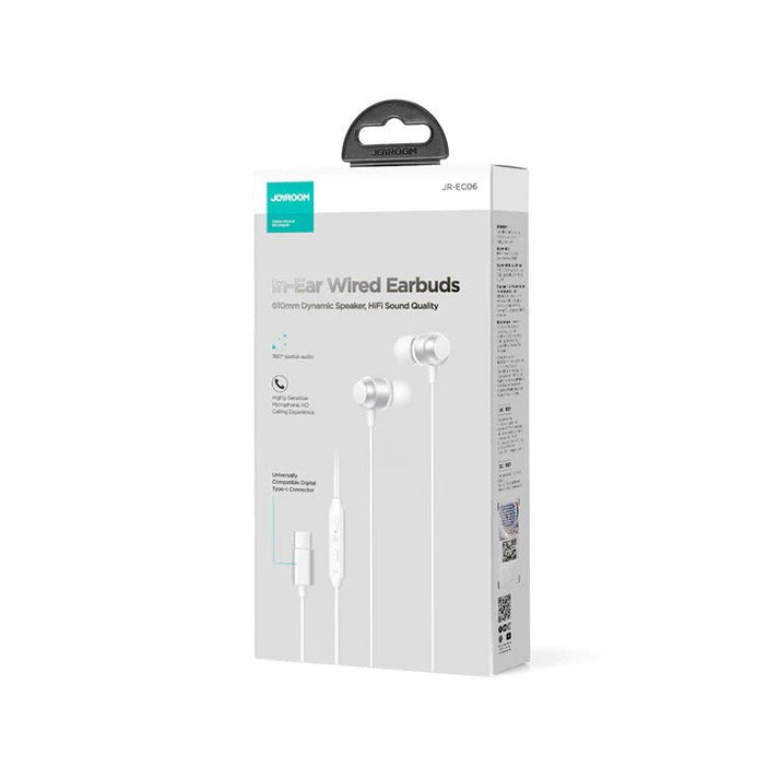 JOYROOM TYPE - C Series In - Ear Metal Wired Earbuds JR - EC06 - Saif Al Najmi KwEarphonesJOYROOMSaif Al Najmi KwEC06-WHWHITEJOYROOM TYPE - C Series In - Ear Metal Wired Earbuds JR - EC06 - Saif Al Najmi Kw