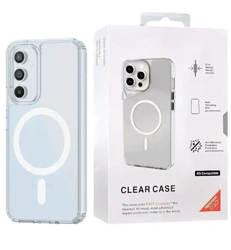 Clear Magnetic Shockproof TPU Case for iPhone & Samsung – MagSafe Compatible