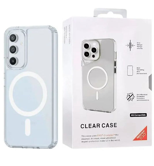 Clear Magnetic Shockproof TPU Case for iPhone & Samsung – MagSafe Compatible