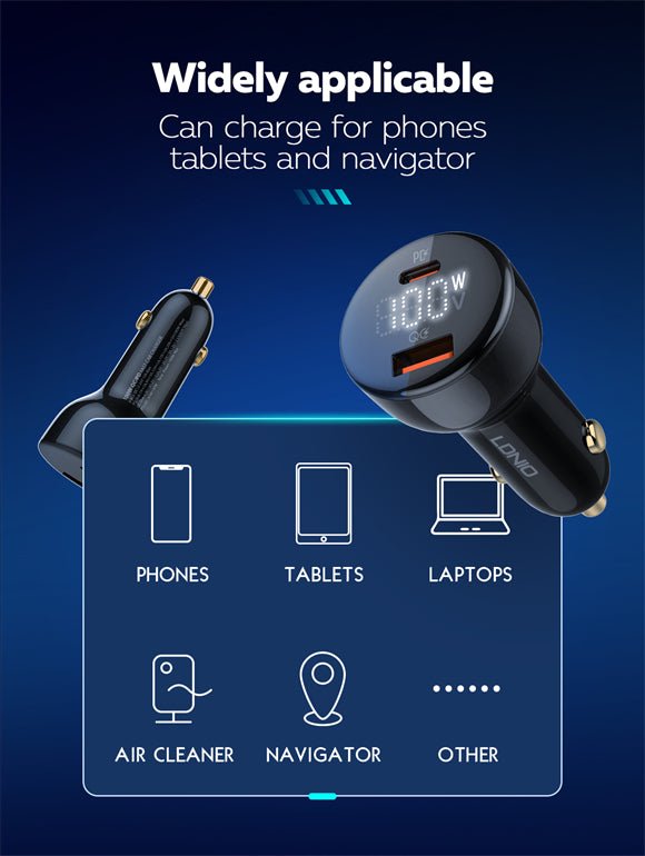 ldnio 100W Dual USB Super Fast Car charger C101 - Saif Al Najmi KwCar ChargersLDNIOSaif Al Najmi KwC101131883100W Dual USB Super Fast Car charger C101 - Saif Al Najmi Kw