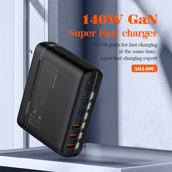 Ldnio 140W GaN Super Fast Desktop Charger A6140C - Multi - Device Charging Hub - Saif Al Najmi KwDesktop ChargersLDNIOSaif Al Najmi KwLDINIO A6140C132127140W GaN Super Fast Desktop Charger A6140C - Saif Al Najmi Kw