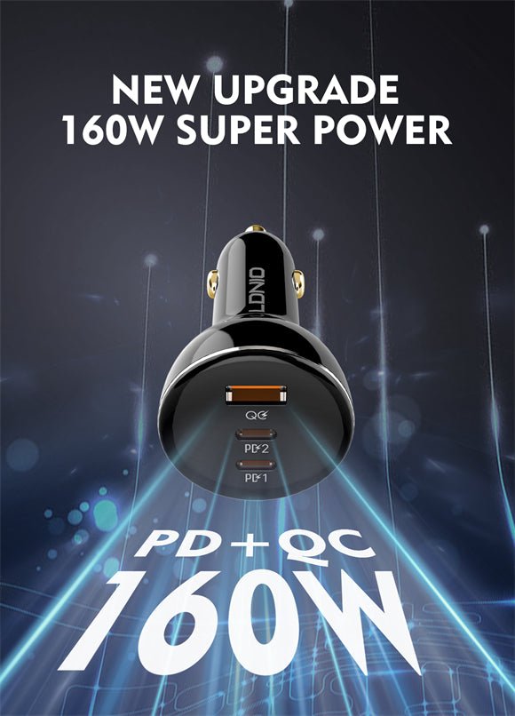 LDNIO 160W 3 USB Super Fast Car charger C102 - Saif Al Najmi KwCar ChargersLDNIOSaif Al Najmi KwC106LDNIO 160W 3 USB Super Fast Car charger C102 - Saif Al Najmi Kw