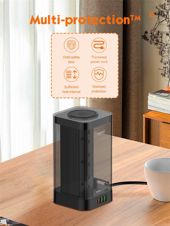 LDNIO 6 AC Tower Extension Power Socket SKW6457 - Surge Protector & Power Hub - Saif Al Najmi KwExtension Power SocketLDNIOSaif Al Najmi KwKW6457131161LDNIO 6 AC Tower Extension Power Socket SKW6457 with surge protection
