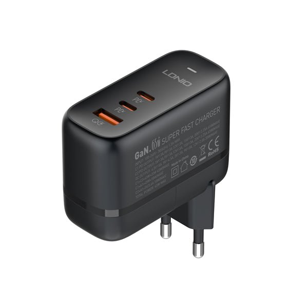 LDNIO Q366 65W GaN Super Fast Charger – Dual Type - C + USB Port - Saif Al Najmi KwChargersLDNIOSaif Al Najmi KwLDNIO Q366 65W GaN Super Fast Charger – Dual Type - C + USB Port