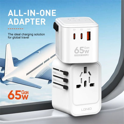 LDNIO Z6 GaN 65W Travel Adapter – 3 USB Port Global Charger - Saif Al Najmi KwAdapterLDNIOSaif Al Najmi KwZ6133314LDNIO 3 USB Ports 65W GaN Travel Adapter Z6 - Saif Al Najmi Kw