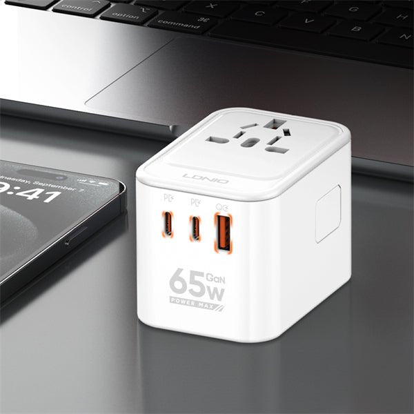 LDNIO Z6 GaN 65W Travel Adapter – 3 USB Port Global Charger - Saif Al Najmi KwAdapterLDNIOSaif Al Najmi KwZ6133314LDNIO 3 USB Ports 65W GaN Travel Adapter Z6 - Saif Al Najmi Kw