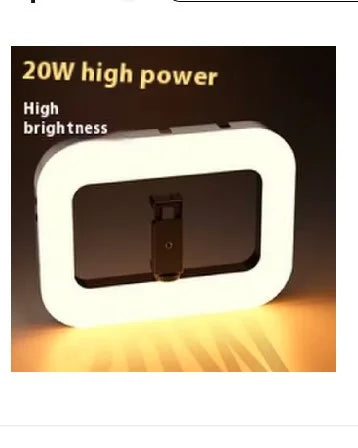 20W Handheld Ring LED Rechargeable Fill Light 2500K–8500K – Portable Phone Photography & Desktop Selfie Light
