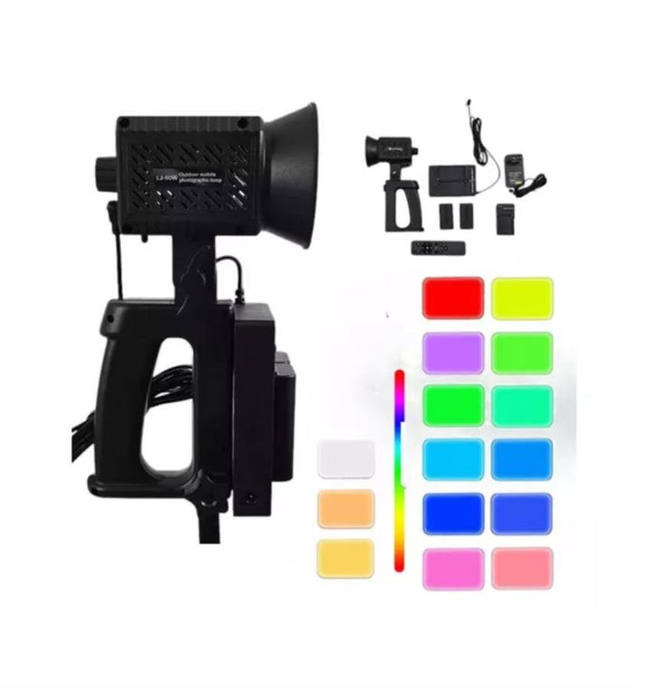 LJ - 60W Handheld RGB Photo Illuminator – Continuous LED Flash Light (Black/White/RGB) - Saif Al Najmi KwLED LightSaif Al Najmi KwSaif Al Najmi KwLJ - 60W Handheld RGB Photo Illuminator – Continuous LED Flash Light (Black/White/RGB)