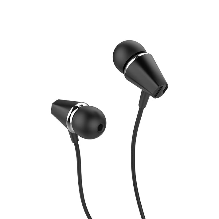 M34 honor music universal earphones with microphone - black - Saif Al Najmi Kw
