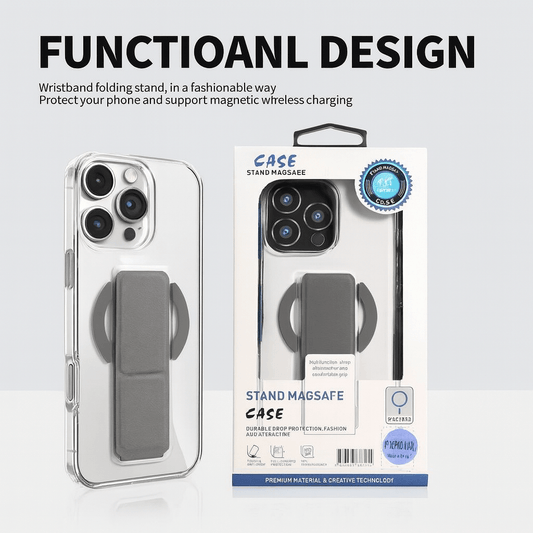 MagSafe Stand Case with Foldable Wristband Grip – Magnetic Wireless Charging Compatible - Saif Al Najmi KwPhone CaseSaif Al Najmi KwSaif Al Najmi KwBlackIPHONE 17 Pro MaxMagSafe Stand Case with Foldable Wristband Grip – Magnetic Wireless Charging Compatible