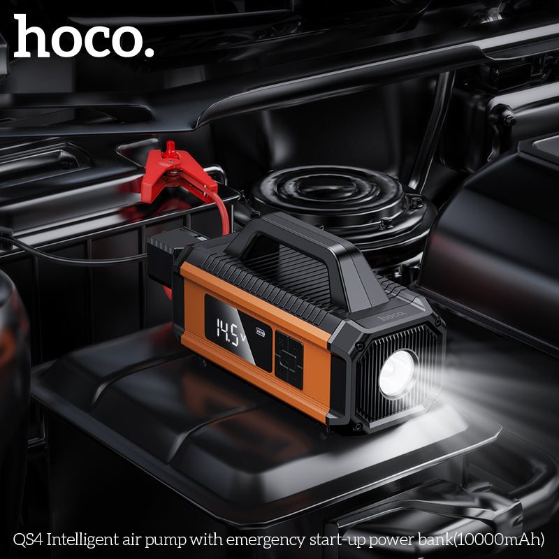 Hoco QS4 Air Pump with Emergency Start Power Bank 10000mAh - Multi-Function Portable Power - Saif Al Najmi Kw