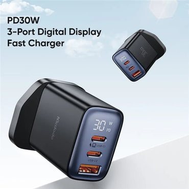 Mcdodo CH - 2170 30W 3 - Port Digital Display Fast Charger - Saif Al Najmi KwAdapterMcdodoSaif Al Najmi KwMcdodo CH - 2170 30W 3 - Port Digital Display Fast Charger - Saif Al Najmi Kw