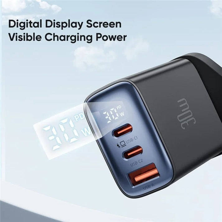 Mcdodo CH - 2170 30W 3 - Port Digital Display Fast Charger - Saif Al Najmi KwAdapterMcdodoSaif Al Najmi KwMcdodo CH - 2170 30W 3 - Port Digital Display Fast Charger - Saif Al Najmi Kw