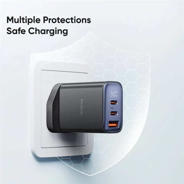 Mcdodo CH - 2170 30W 3 - Port Digital Display Fast Charger - Saif Al Najmi KwAdapterMcdodoSaif Al Najmi KwMcdodo CH - 2170 30W 3 - Port Digital Display Fast Charger - Saif Al Najmi Kw
