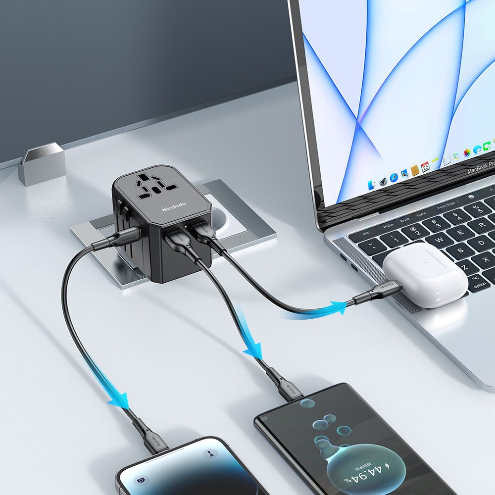Mcdodo CP - 429 G3 Universal 33W Travel Adapter 1C+2A+1AC - Black - Saif Al Najmi KwAdapterMcdodoSaif Al Najmi KwMcdodo CP - 429 G3 Universal 33W Travel Adapter 1C+2A+1AC - Black - Saif Al Najmi Kw