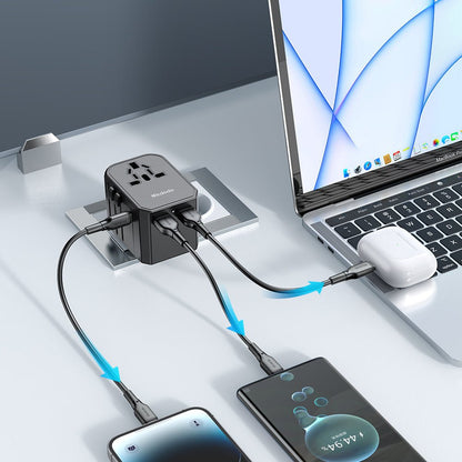 Mcdodo CP - 429 G3 Universal 33W Travel Adapter 1C+2A+1AC - Black - Saif Al Najmi KwAdapterMcdodoSaif Al Najmi KwMcdodo CP - 429 G3 Universal 33W Travel Adapter 1C+2A+1AC - Black - Saif Al Najmi Kw