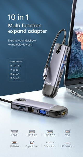 Mcdodo HU - 7420 10 in 1 HUB - Saif Al Najmi KwOTG / ConnectorsMcdodoSaif Al Najmi KwMcdodo HU - 7420 10 in 1 HUB - Saif Al Najmi Kw