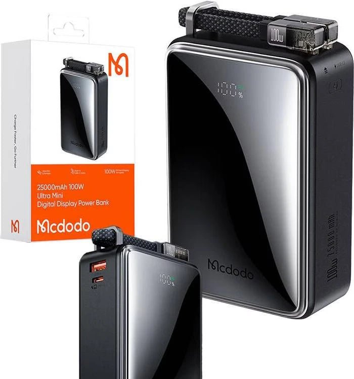 Mcdodo MC - 0561 25000mAh Power Bank with Built - in Cable, 100W Fast Charging & Digital Display - Saif Al Najmi KwPower BanksMcdodoSaif Al Najmi KwMcdodo MC - 0561 25000mAh Power Bank with Built - in Cable, 100W Fast Charging & Digital Display - Saif Al Najmi Kw
