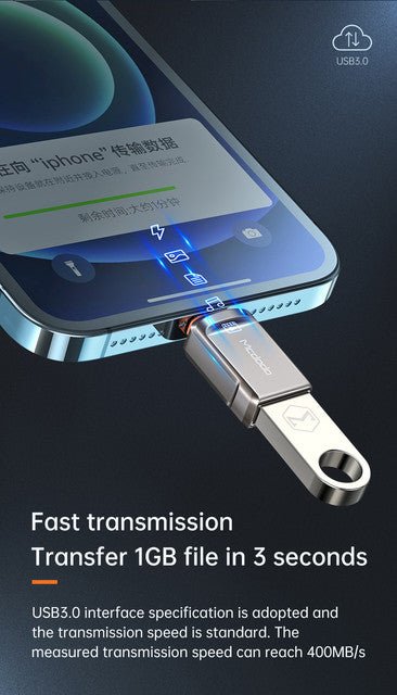 Mcdodo OT - 8600 OTG USB - A 3.0 to Lightning Adapter - Saif Al Najmi KwOTG / ConnectorsMcdodoSaif Al Najmi KwMcdodo OT - 8600 OTG USB - A 3.0 to Lightning Adapter - Saif Al Najmi Kw