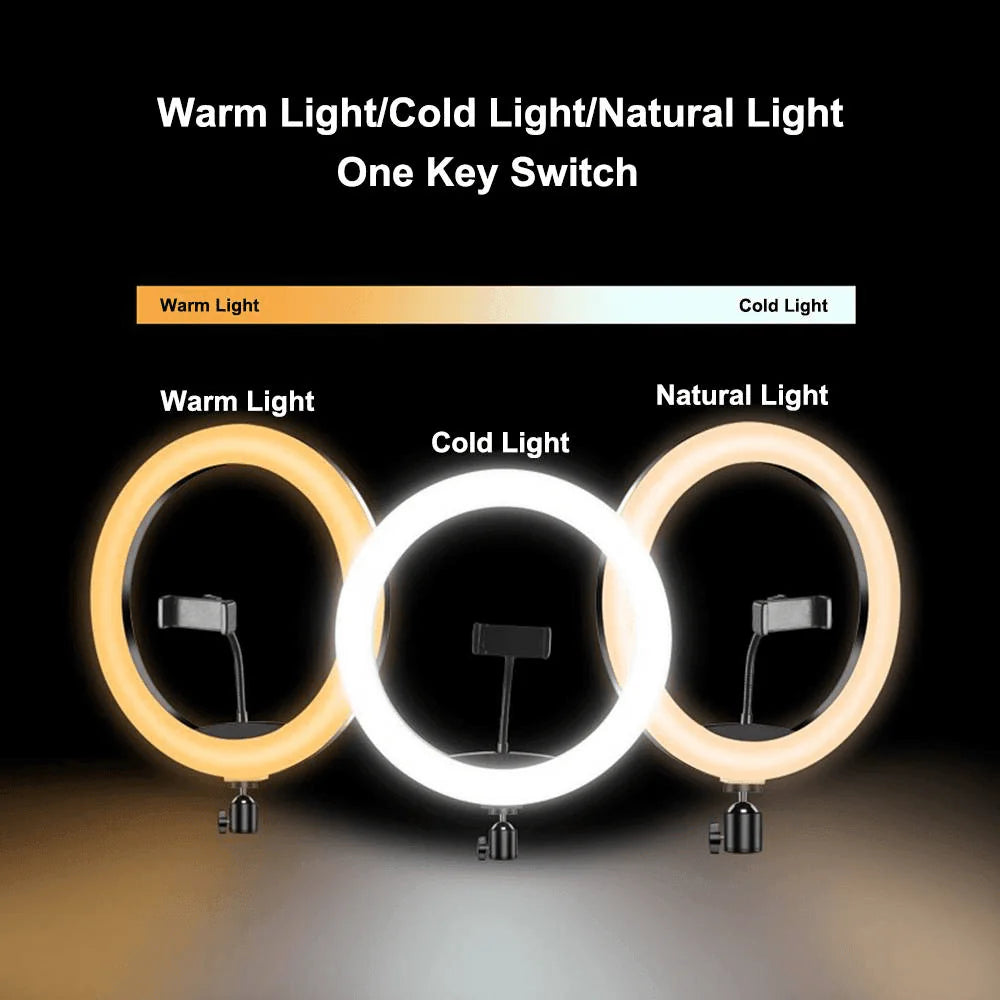 MJ-26 RGB LED Soft Ring Light with Stand - Selfie Light for Perfect Photos & Videos - Saif Al Najmi Kw