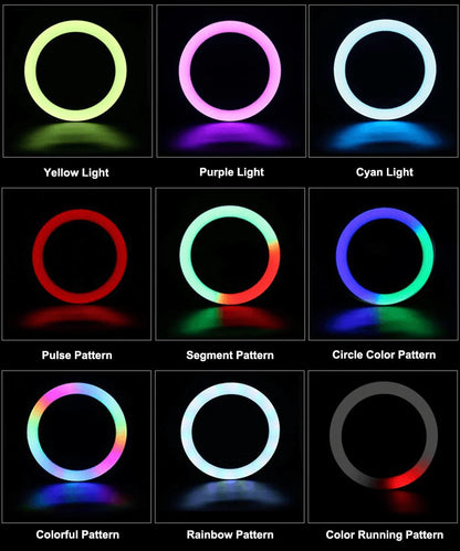 MJ-26 RGB LED Soft Ring Light with Stand - Selfie Light for Perfect Photos & Videos - Saif Al Najmi Kw