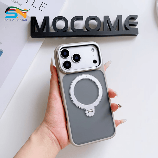 MOCOME MagSafe iPhone 17 Pro / 17 Pro Max Case – Magnetic Ring (Silver/Grey) - Saif Al Najmi KwPhone CaseMOCOMESaif Al Najmi KwiPhone 17 PROMOCOME MagSafe iPhone 17 Pro / 17 Pro Max Case – Magnetic Ring (Silver/Grey)