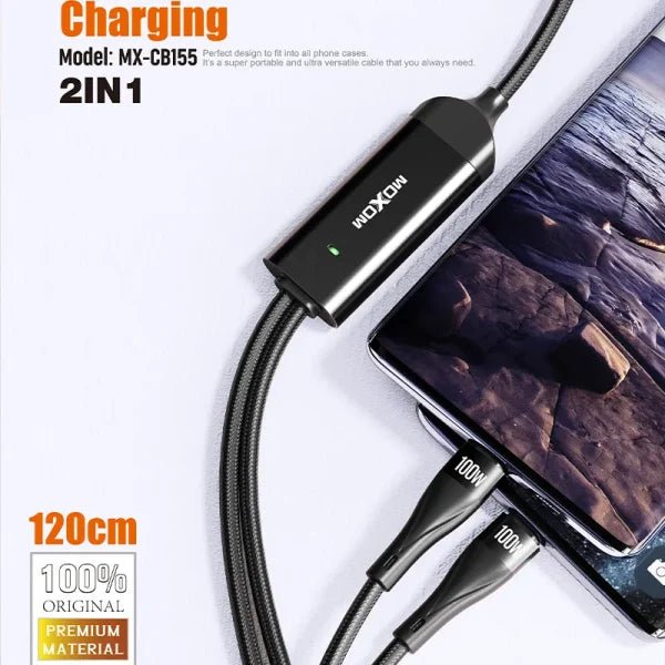MOXOM 2 - in - 1 USB - C 100W PD Charging Data Cable with LED Display - Fast Charging for USB C Laptops - Saif Al Najmi KwData CablesMOXOMSaif Al Najmi KwMX-CB155131559MOXOM 2023 Hot Selling 2 in1 usb - c 100w Pd Charging Data Cable LED Display Type C Charging for USB C Laptop - Saif Al Najmi Kw