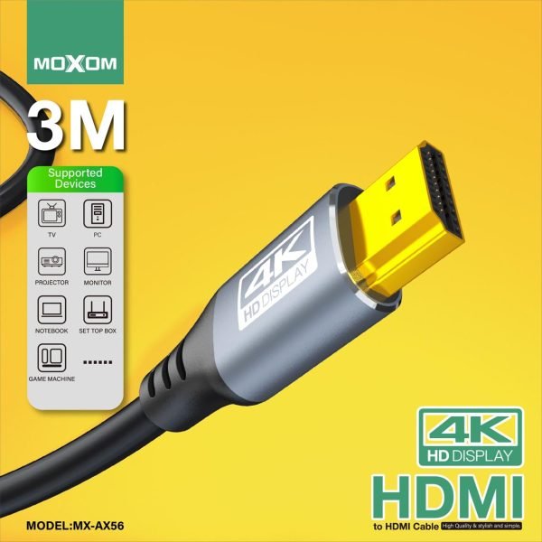 MOXOM MX - AX56 4K Ultra HD HDMI High Definition Connection Cable - Saif Al Najmi KwData CablesMOXOMSaif Al Najmi KwMX-AX56131946MOXOM MX - AX56 4K Ultra HD HDMI High Definition Connection Cable - Saif Al Najmi Kw