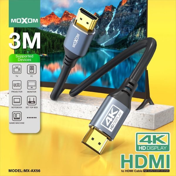 MOXOM MX - AX56 4K Ultra HD HDMI High Definition Connection Cable - Saif Al Najmi KwData CablesMOXOMSaif Al Najmi KwMX-AX56131946MOXOM MX - AX56 4K Ultra HD HDMI High Definition Connection Cable - Saif Al Najmi Kw