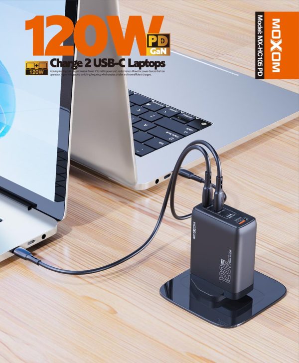 Moxom MX - HC105 PD 120W Charge 2 Usb - c Laptops PD GaN 4Ports Fast Charger Support Laptop Tablet Phone Uk Plug - Saif Al Najmi KwChargersMOXOMSaif Al Najmi KwMX-HC105P131566Moxom MX - HC105 PD 120W Charge 2 Usb - c Laptops PD GaN 4Ports Fast Charger Support Laptop Tablet Phone Uk Plug - Saif Al Najmi Kw